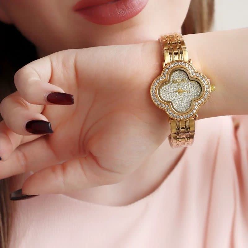 ساعت مچي زنانه امپاور EMPOWER طرح گل صفحه فول نگيني