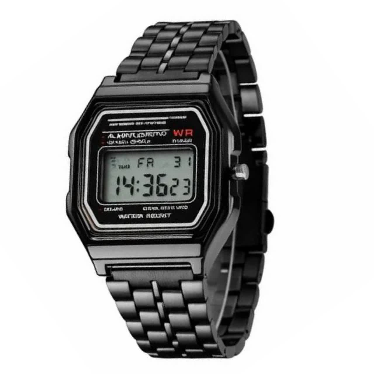 ساعت زنانه کاسيو CASIO مدل WR ليتيوم ديجيتال درجه يک فول بلک