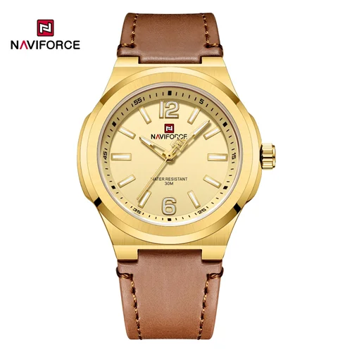 ساعت مچی عقربه ای مردانه نیوی فورس NAVIFORCE مدل Nf9233 بند چرمی