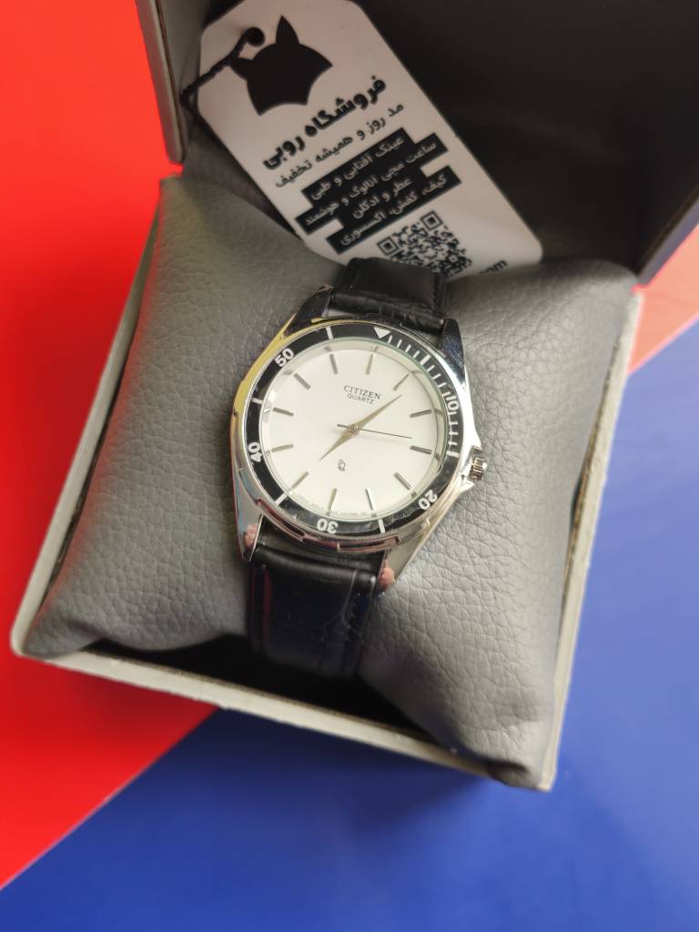 ساعت مچي مردانه سيتيزن CITIZEN بند چرمي صفحه گرد
