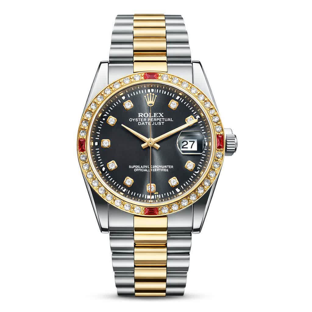 ساعت رولکس ديت جاست مردانه ROLEX Date just دور قاب الماس
