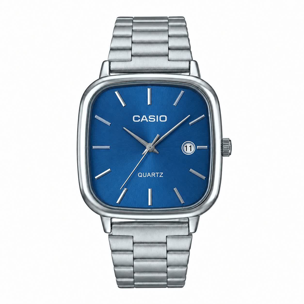 ساعت مچی مردانه کاسیو اولدمانی CASIO ژاپنی صفحه آبی + جعبه