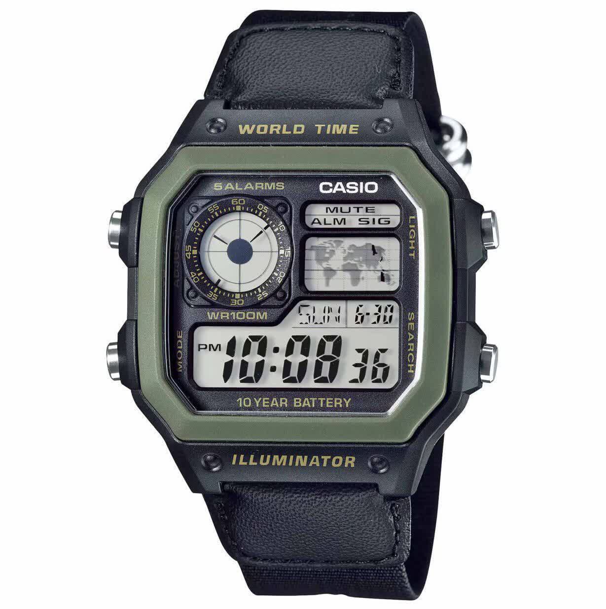 ساعت مچی مردانه کاسيو CASIO AE-1200WHB-1BV ساعت جهانی