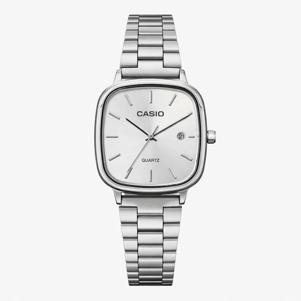 ساعت مچی مردانه کاسيو اولدمانی CASIO ژاپنی صفحه سفيد + جعبه