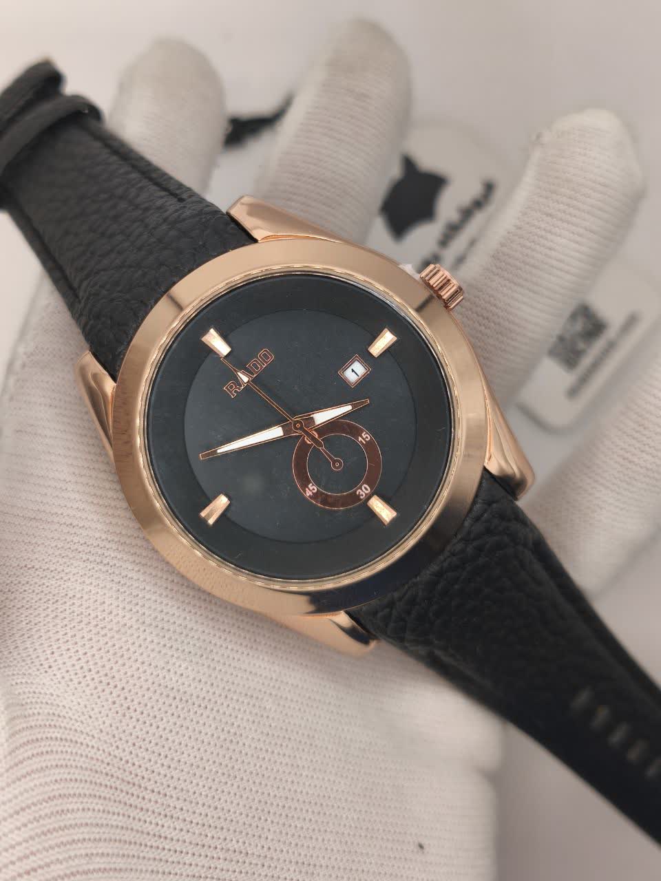 ساعت مچي مردانه رادو بند چرمي RADO موتور ژاپن