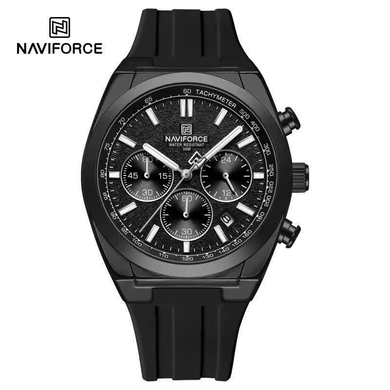 ساعت مچی نیوی فورس مردانه کرنوگراف NAVIFORCE مدل NF8080 مشکی1  + گارانتی