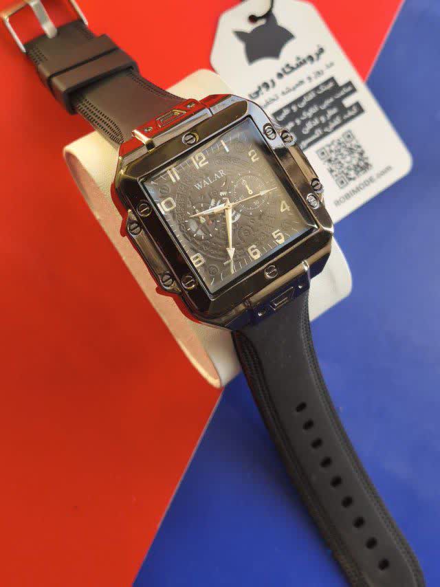 ساعت مچي مردانه والار WALAR طرح سه موتوره بند سيليکوني مشکي