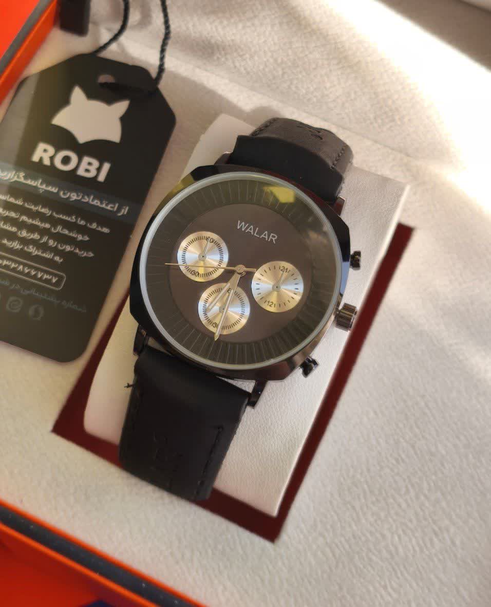 ساعت مچي مردانه والار WALAR بند چرمي طرح سه موتوره کيفيت عالي