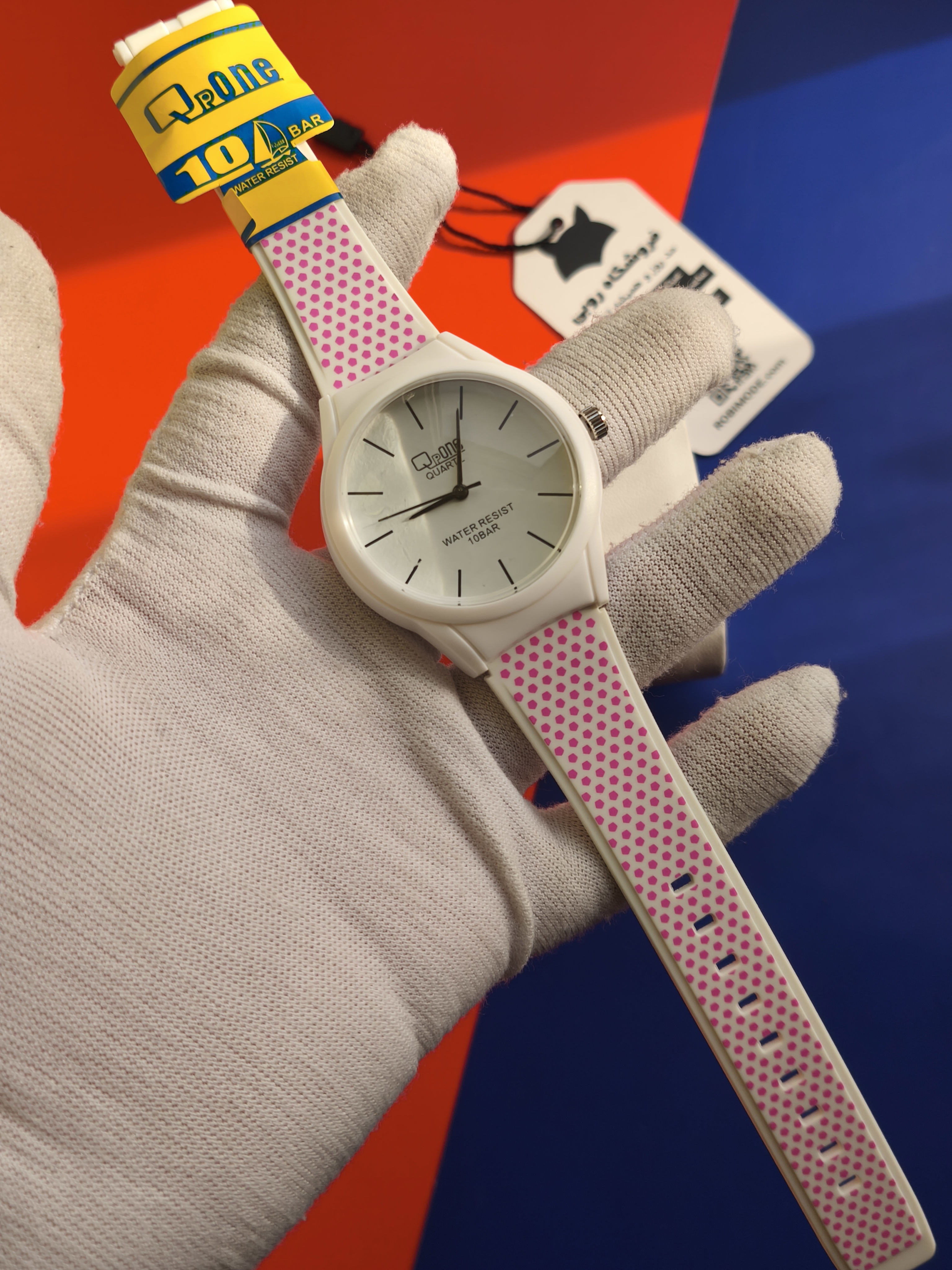 ساعت مچی دخترانه کوارتز کیو کیو QQ سفید دون دون صورتی