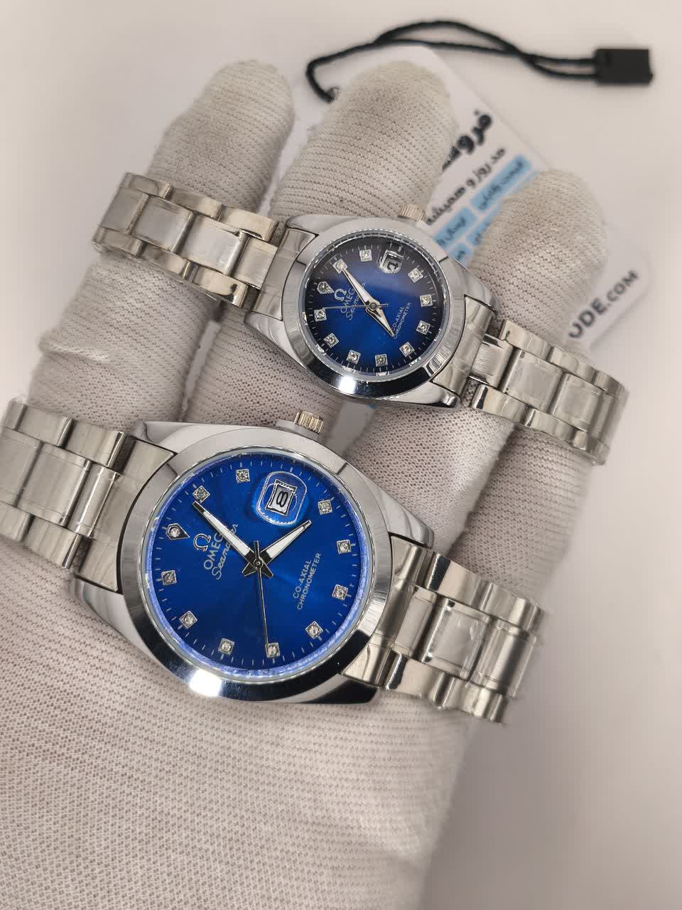 ست ساعت مچي زنانه و مردانه امگا OMEGA صفحه آبي