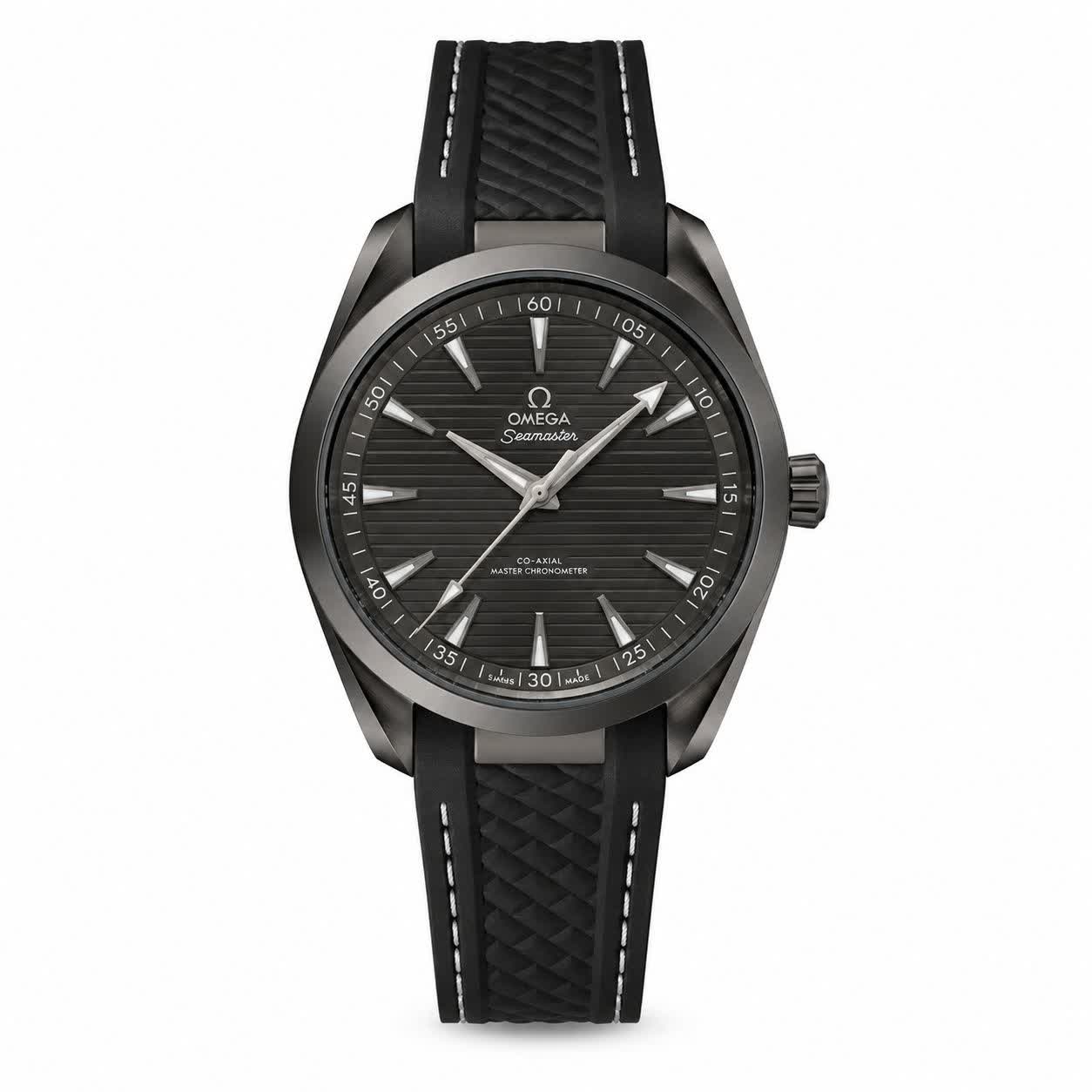 ساعت مچی عقربه ای مردانه اومگا OMEGA بند رابر مشکی