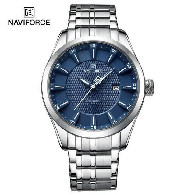 ساعت مچي مردانه نيوي فورس NAVIFORCE مدل Nf8032 موتور ژاپني آبي