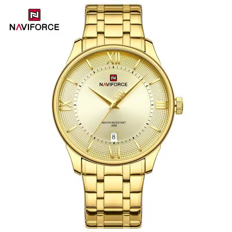 ساعت مچی مردانه نيوی فورس NAVIFORCE مدل NF9272 ژاپنی طلايی