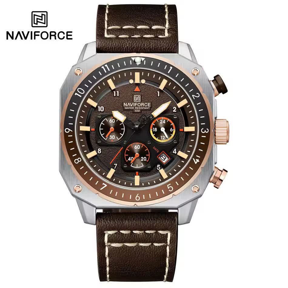 ساعت مچي کرنوگراف مردانه نيوي فورس NAVIFORCE مدل Nf8057 موتور ژاپني
