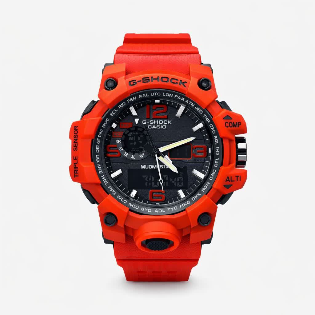 ساعت مچی مردانه عقربه ای و ديجيتال کاسيو جيشاک CASIO G-SHOOKمدل 6 قرمز