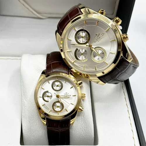 ست ساعت مچی زنانه و مردانه الگانس Elegance Royal سه موتور فعال ژاپن