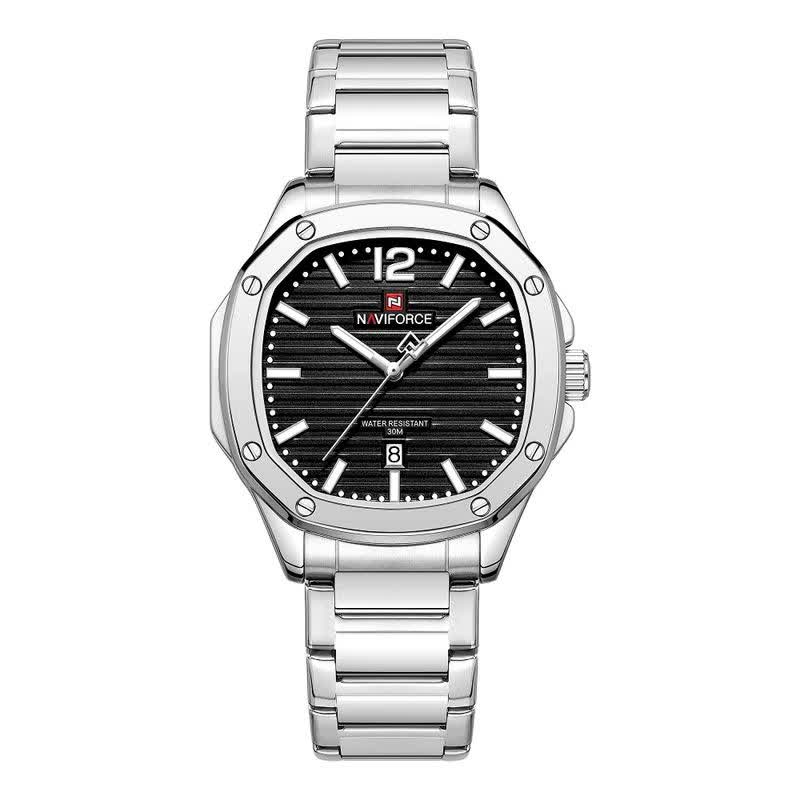 ساعت مچي مردانه نيوي فورس NAVIFORCE مدل Nf9243s صفحه مشکي