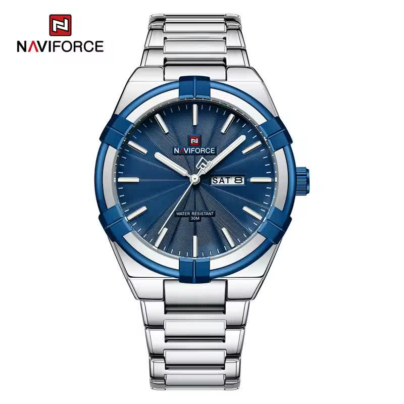 ساعت مچی مردانه نيوی فورس NAVIFORCE مدل Nf9218 ژاپنی صفحه آبی