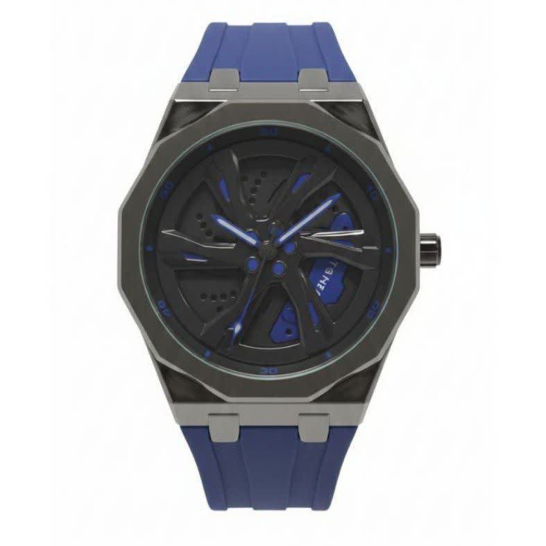ساعت مچي مردانه رينگي چرخان تانکر TANKER آبي بند رابر