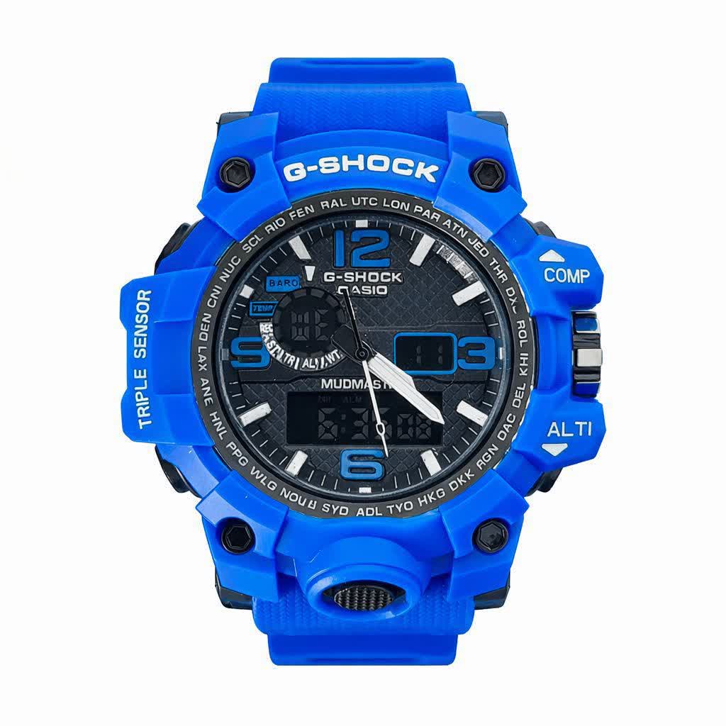 ساعت مچی مردانه عقربه ای و ديجيتال کاسيو جيشاک CASIO G-SHOOKمدل 8 آبی