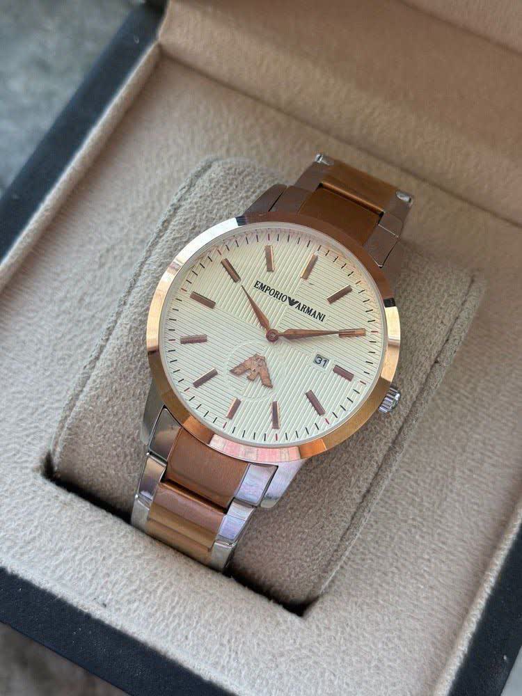 ساعت مچي مردانه امپريو آرماني زير ثانيه فعال EMPORIO ARMANI طلايي