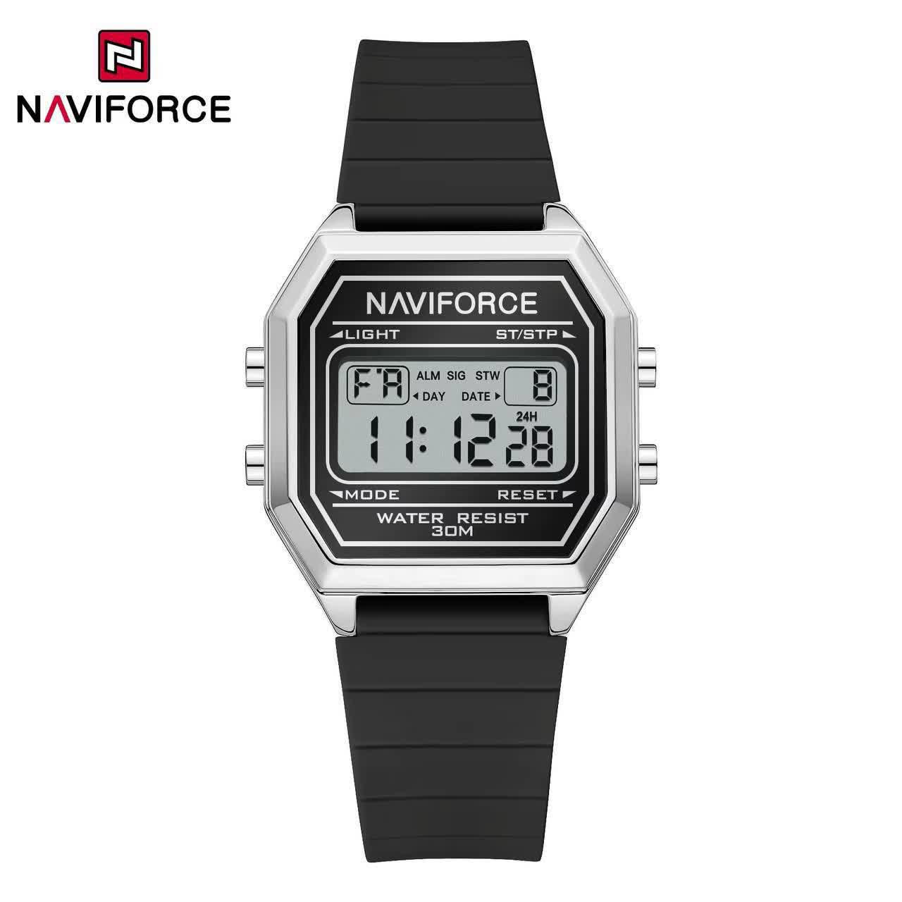 ساعت مچي زنانه ديجيتال نيوي فورس NAVIFORCE مدل Nf5063t بند رابر