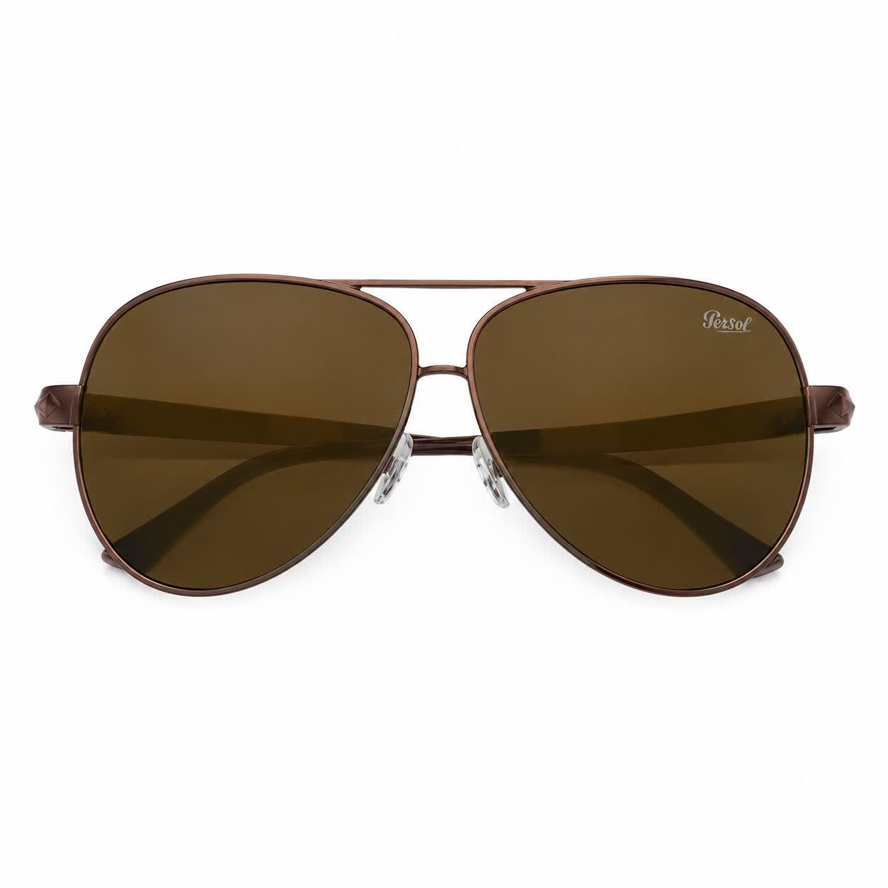عينک آفتابی مردانه خلبانی پرسول persol استاندارد ساخت ايتاليا مدل B9 قهوه ای
