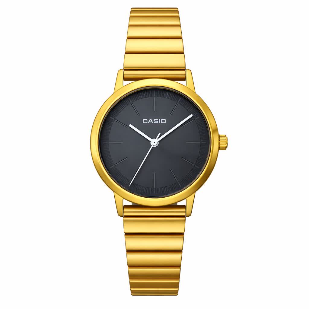 ساعت مچی زنانه کاسيو CASIO ژاپنی طلايی مشکی + جعبه