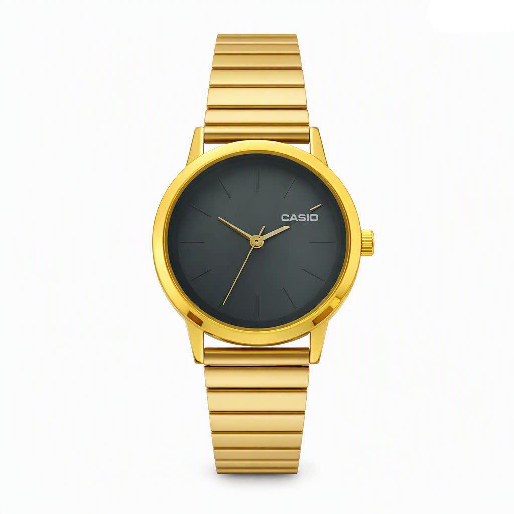 ساعت مچی زنانه کاسيو CASIO ژاپنی طلايی سبز مدل c6 + جعبه