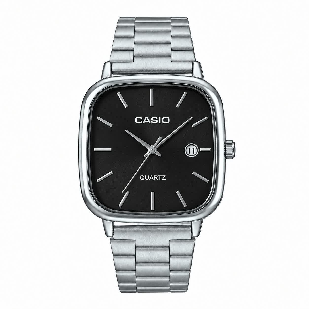 ساعت مچی مردانه کاسیو اولدمانی CASIO ژاپنی صفحه مشکی + جعبه