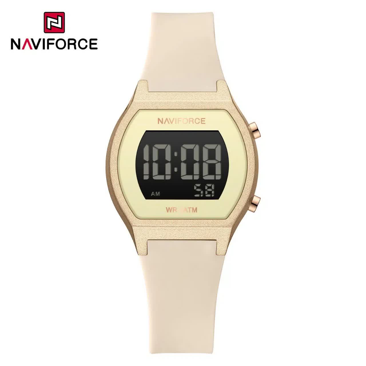 ساعت مچی دیجیتال زنانه نیوی فورس NAVIFORCE مدل Nf5064 کرمی