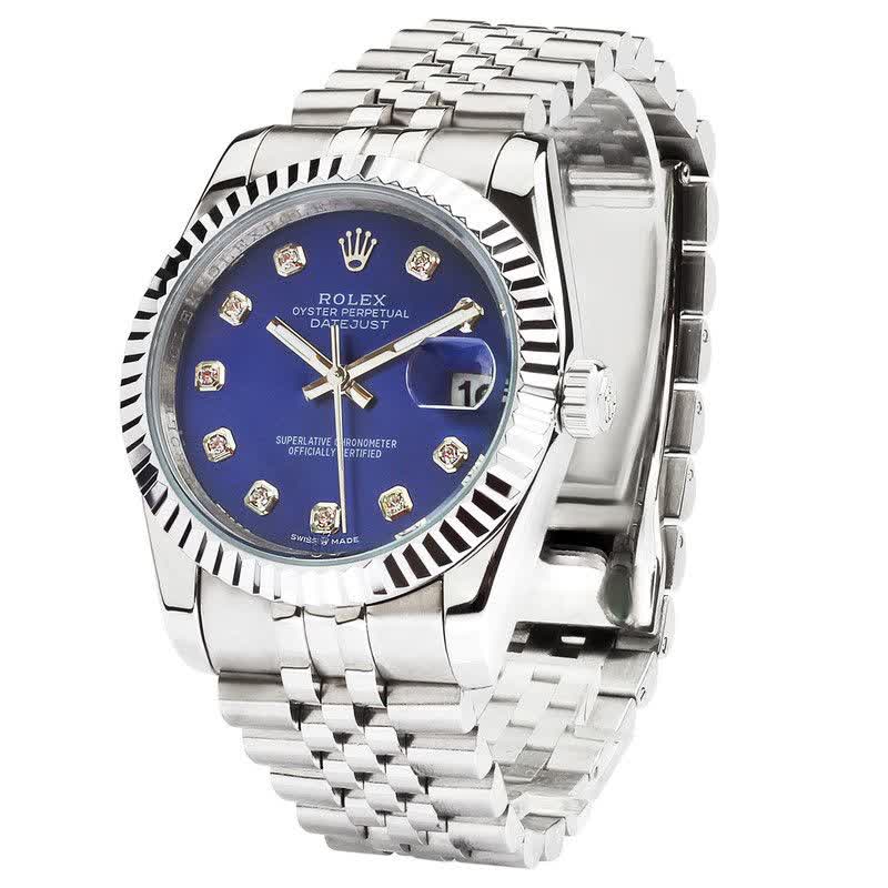 ساعت رولکس ديت جاست مردانه ROLEX DATE JUST کيفيت عالي صفحه سورمه اي