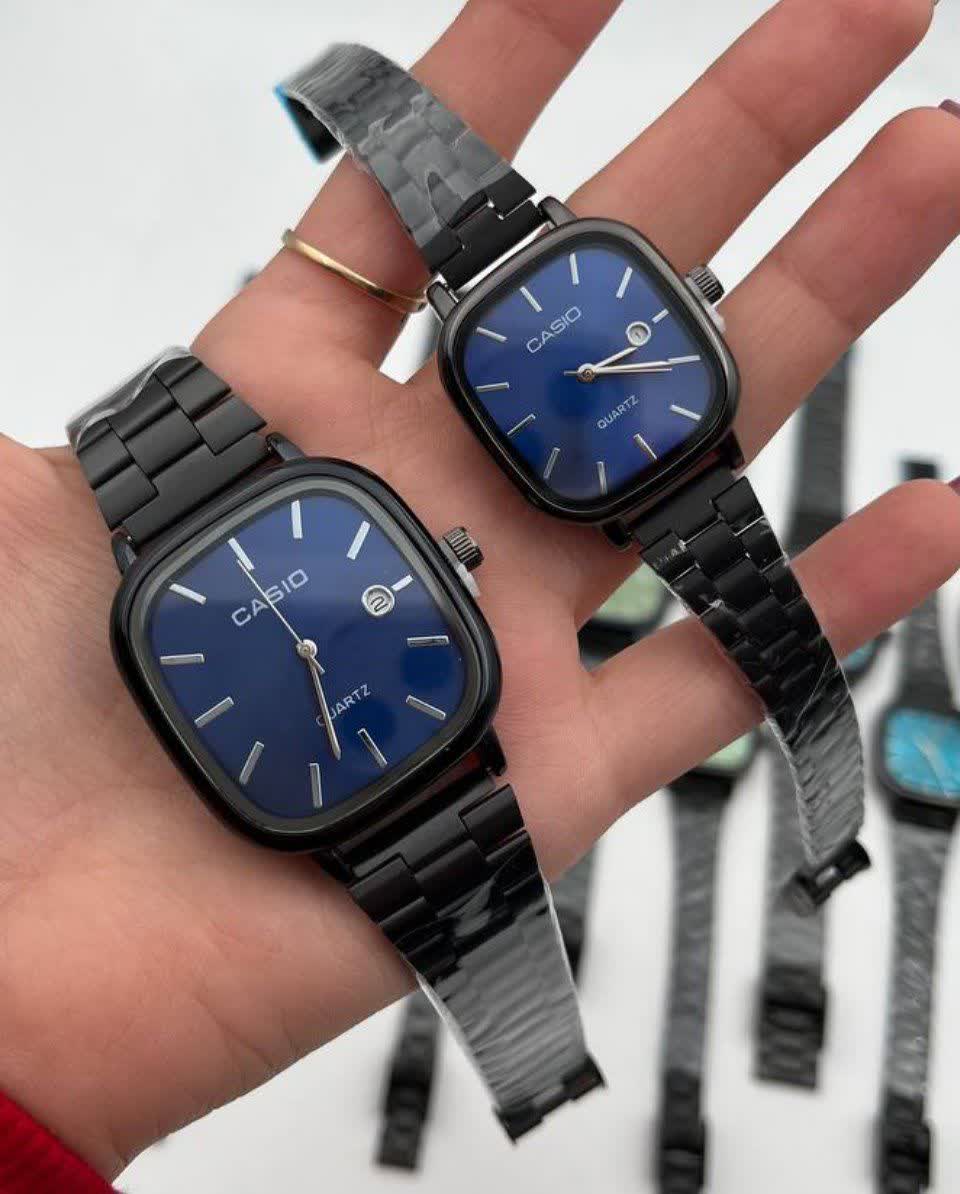 ست ساعت مچي زنانه و مردانه کاسيو اولدماني CASIO صفحه آبي ژاپن