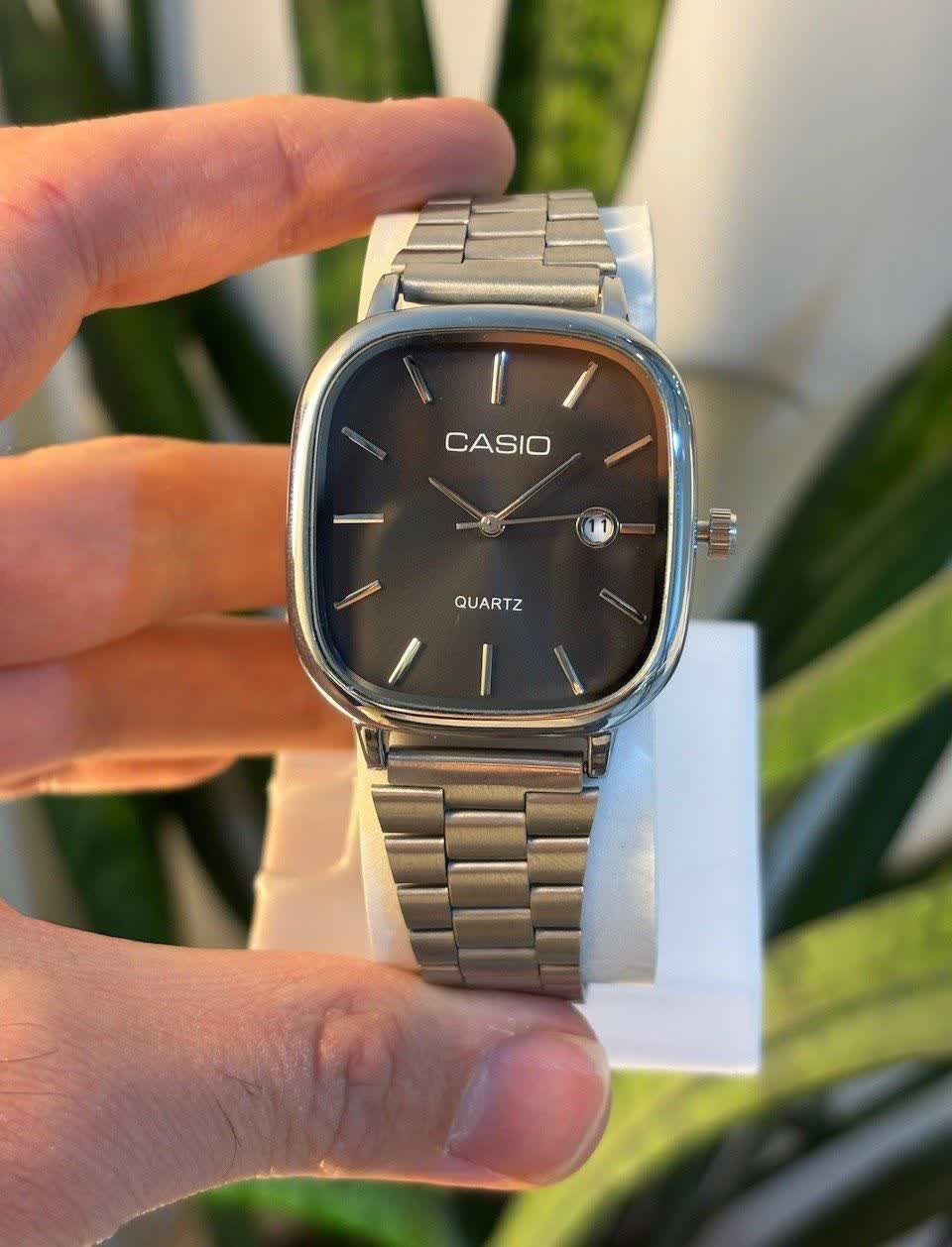 ساعت مچي زنانه کاسيو اولدماني CASIO موتور ژاپن صفحه مشکي