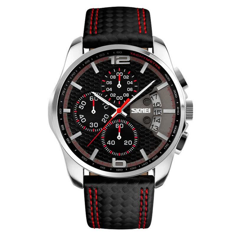 ساعت مچي کرنوگراف مردانه اسکمي مدل SKMEI 9106 اورجينال چرمي