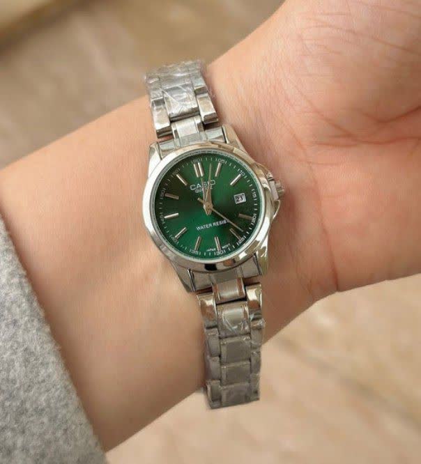 ساعت مچی زنانه کاسیو CASIO سبز موتور ژاپنی + جعبه