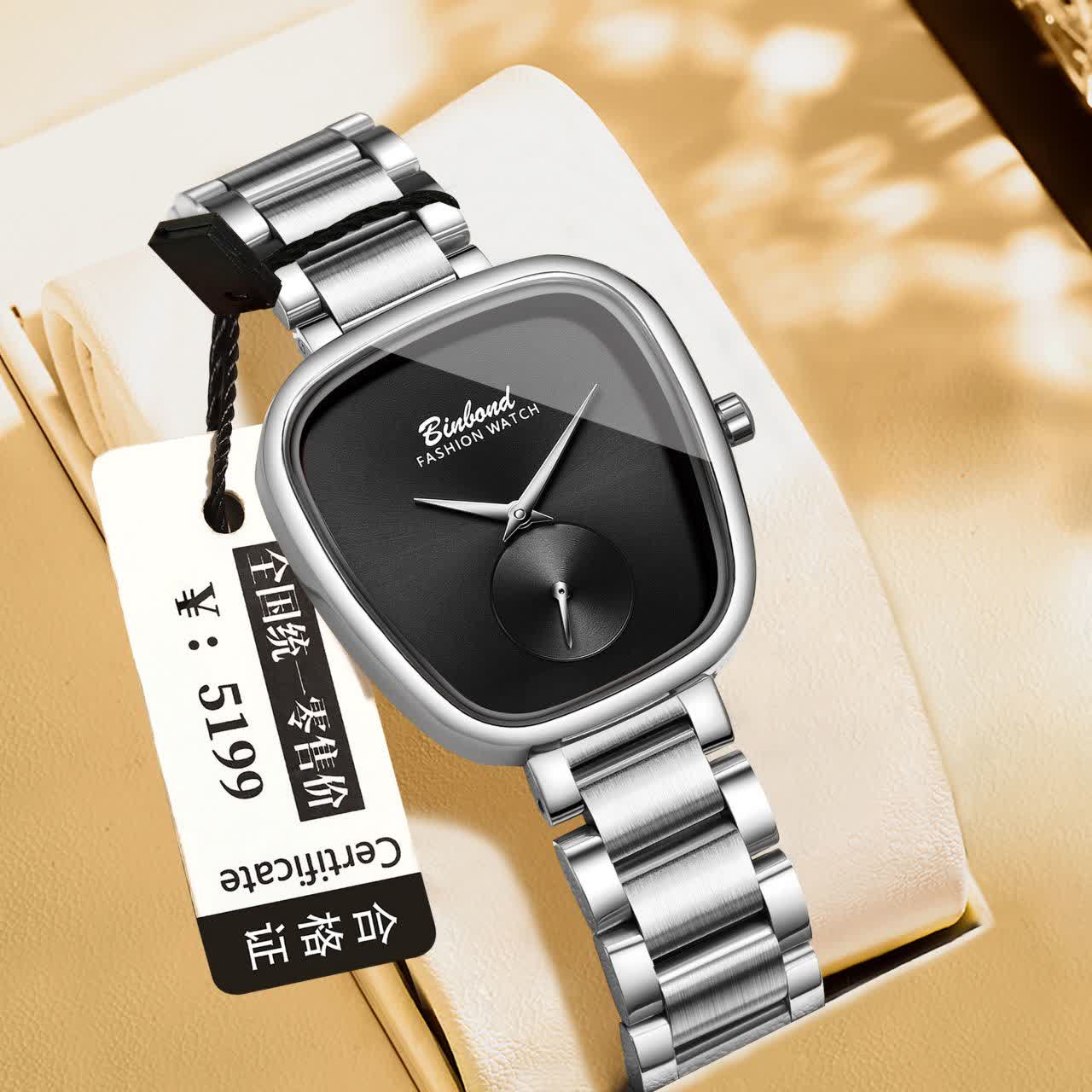 ساعت مچي زنانه عقربه اي بين باند BIN BOND زير ثانيه مشکي