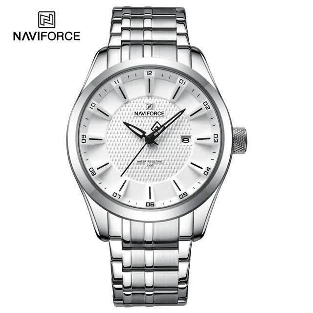 ساعت مچی مردانه نیوی فورس NAVIFORCE مدل NF8032 صفحه سفید + فول پک