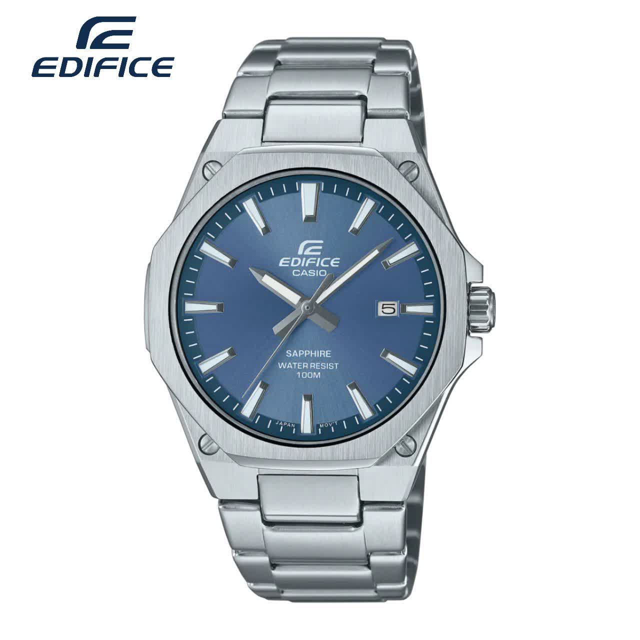 ساعت مچی مردانه کاسيو اديفايس CASIO EDIFICE استيل آبی +جعبه