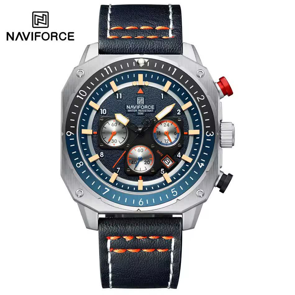 ساعت مچي کرنوگراف مردانه نيوي فورس NAVIFORCE مدل Nf8057 موتور ژاپني