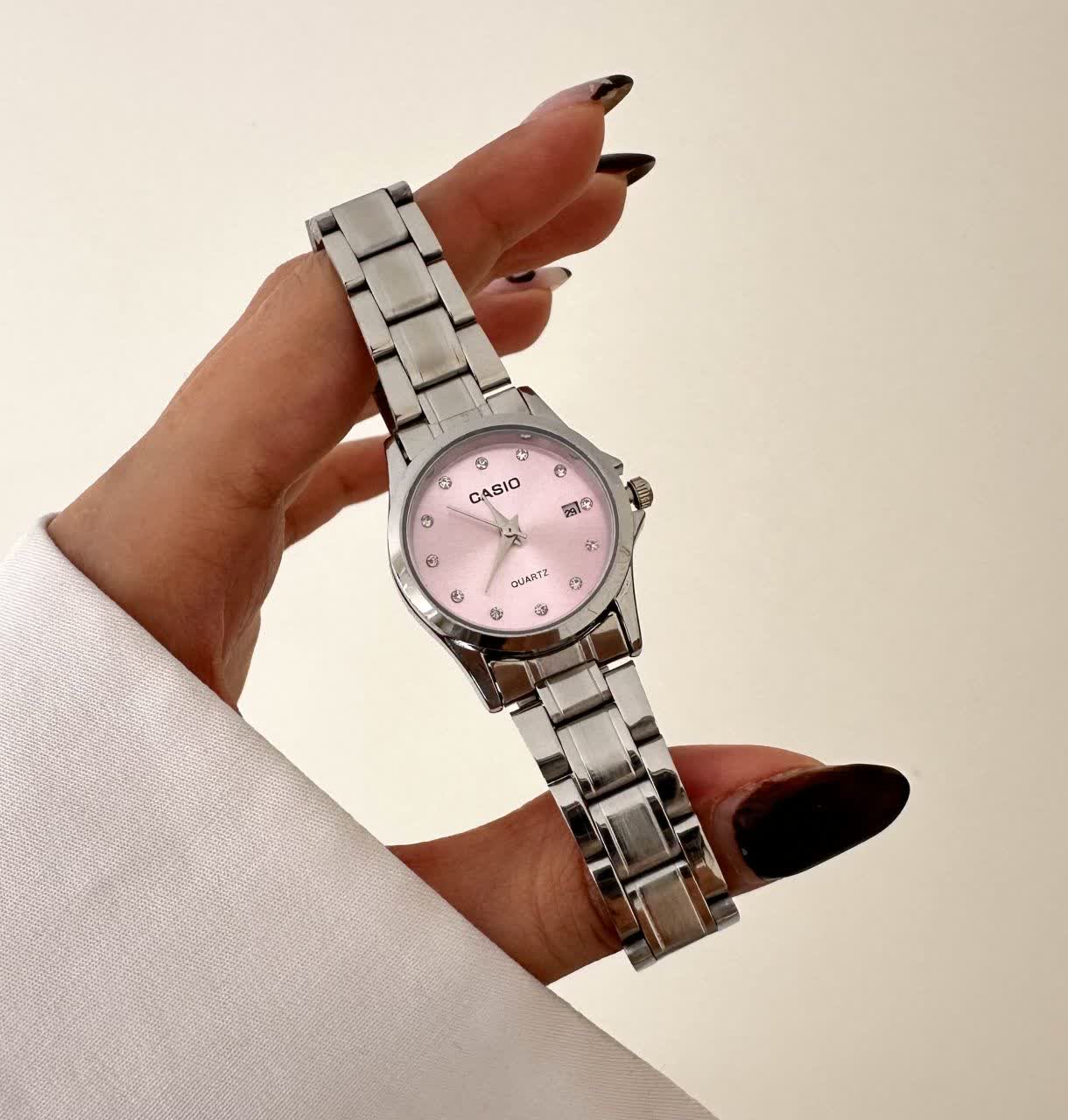 ساعت مچي دخترانه کاسيو CASIO صفحه صورتي موتور ژاپني