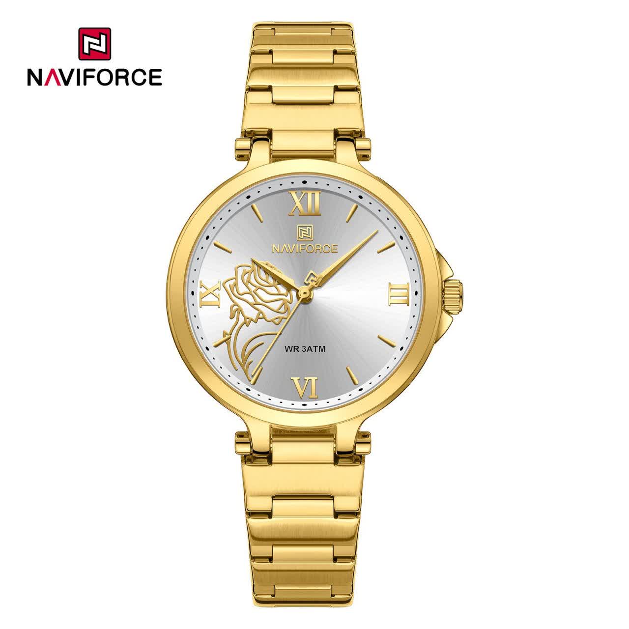 ساعت مچی زنانه نيوی فورس NAVIFORCE مدل Nf5060 اصلی طلايی