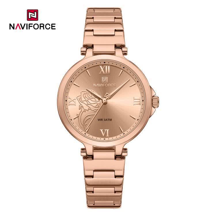 ساعت مچی زنانه نيوی فورس NAVIFORCE مدل NF5060 اصلی رزگلد