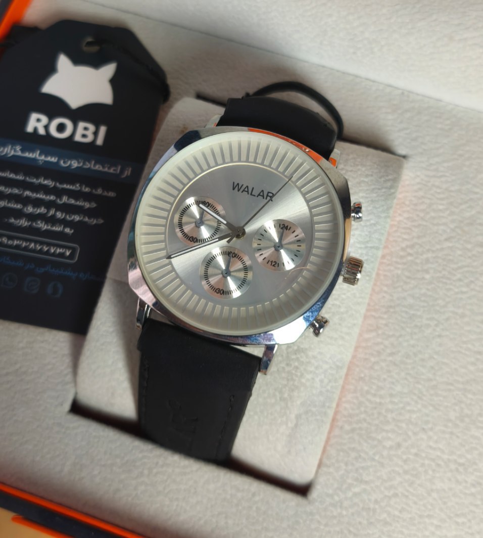 ساعت مچی مردانه والار WALAR بند چرمی طرح سه موتوره کیفیت عالی