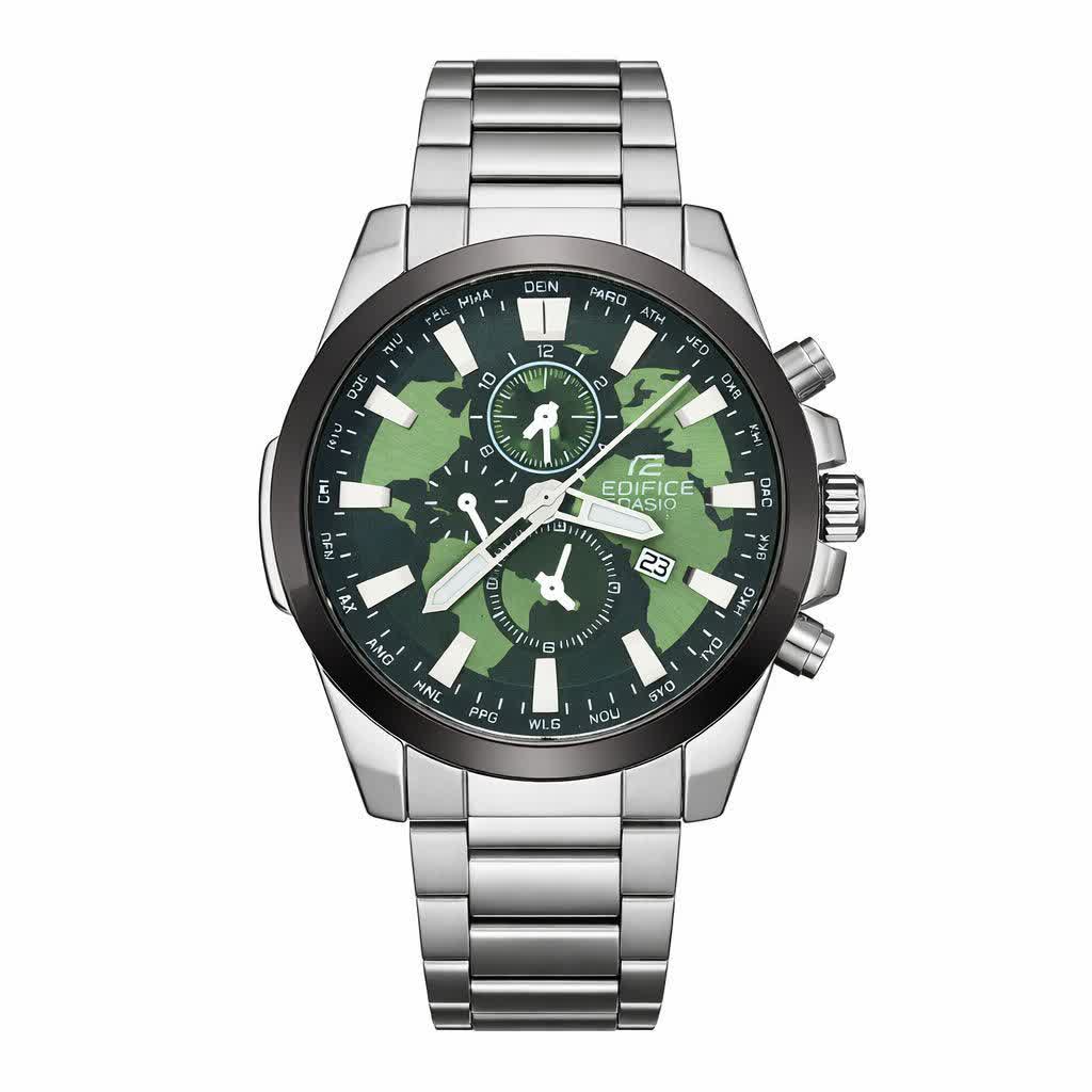 ساعت مچی مردانه کاسيو CASIO EDIFICE موتور ژاپن صفحه سبز دور مشکی