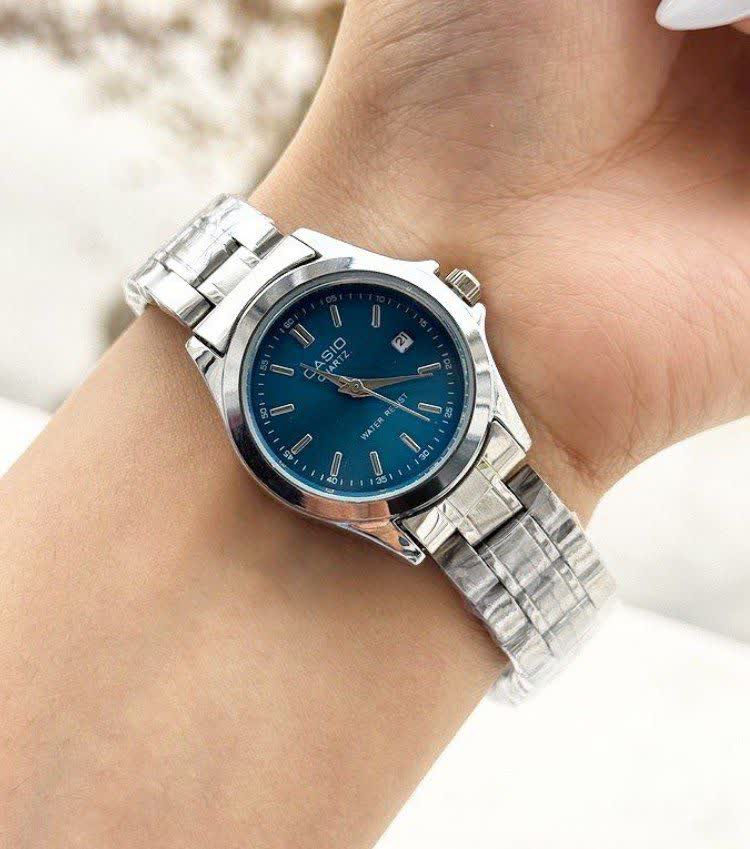 ساعت مچی زنانه کاسیو CASIO آبی موتور ژاپنی + جعبه